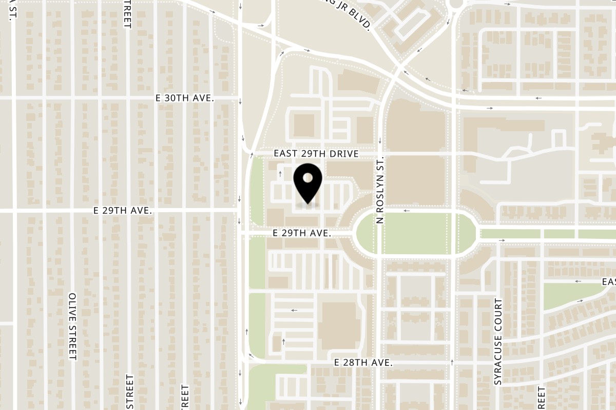 Map showing the location of Little India Restaurant & Bar E 29th Ave on 7352 E 29th Ave in Denver